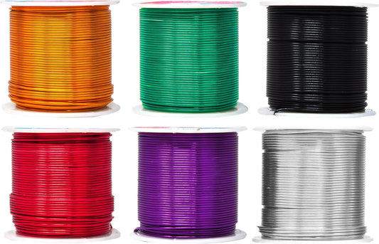 Mandala Crafts 20 Gauge Anodized Aluminum Craft Wire for Jewelry Making - 450 FT Colored Flexible Silver Black Gold Purple Red Kelly Green Wire - Bendable for Bonsai Armature Crafting Sculpting - Crafty Corner