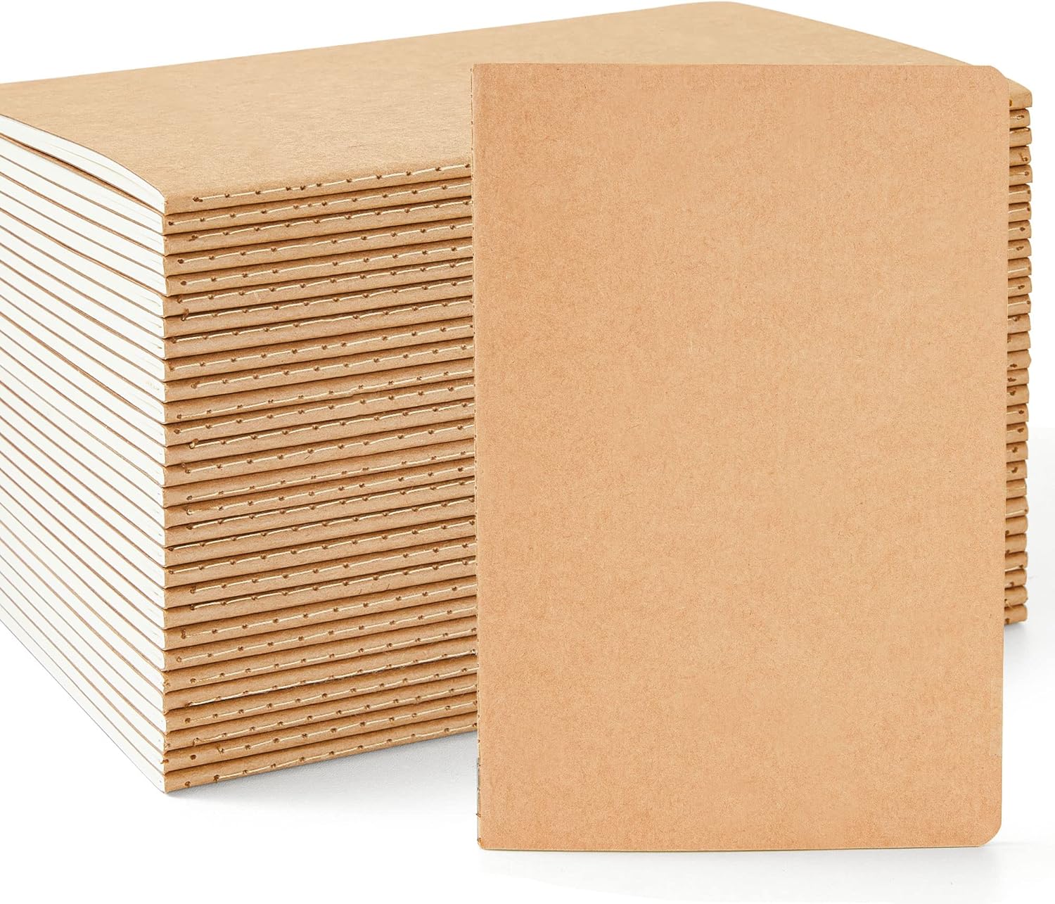 feela 30 Pack Blank Kraft Notebooks, Unlined Sketchbook Note Pad Travel Journal for Drawing Doodling Writing, Journal Bulk For Women Kids Students Office School Supplies, A5, 60 Pages, 8.3” X 5.5” - Crafty Corner
