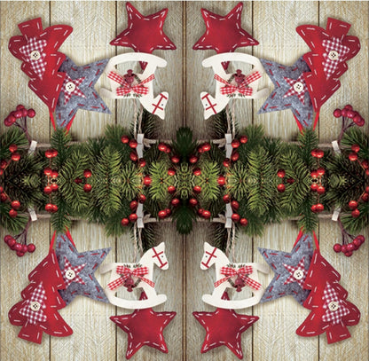 20-ct 13x13 Christmas Paper Decoupage Napkins, 3-Ply Servilletas Tissue Napkin for Dinner and Parties, Disposable Napkins (Stars)