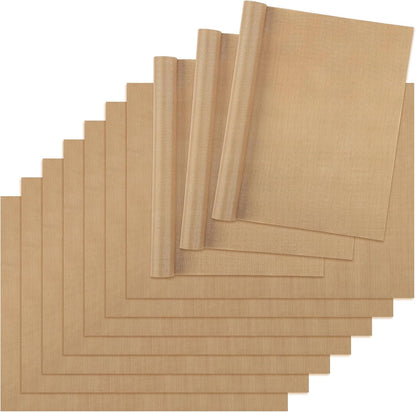 Svaldo Teflon Sheets for Heat Press, 10 Pack, 12x16 Heat Press Paper for T Shirts, Hat, Reusable Non Stick PTFE Teflon Sheet, Iron Transfer Paper for Sublimation Machine, Craft & Baking