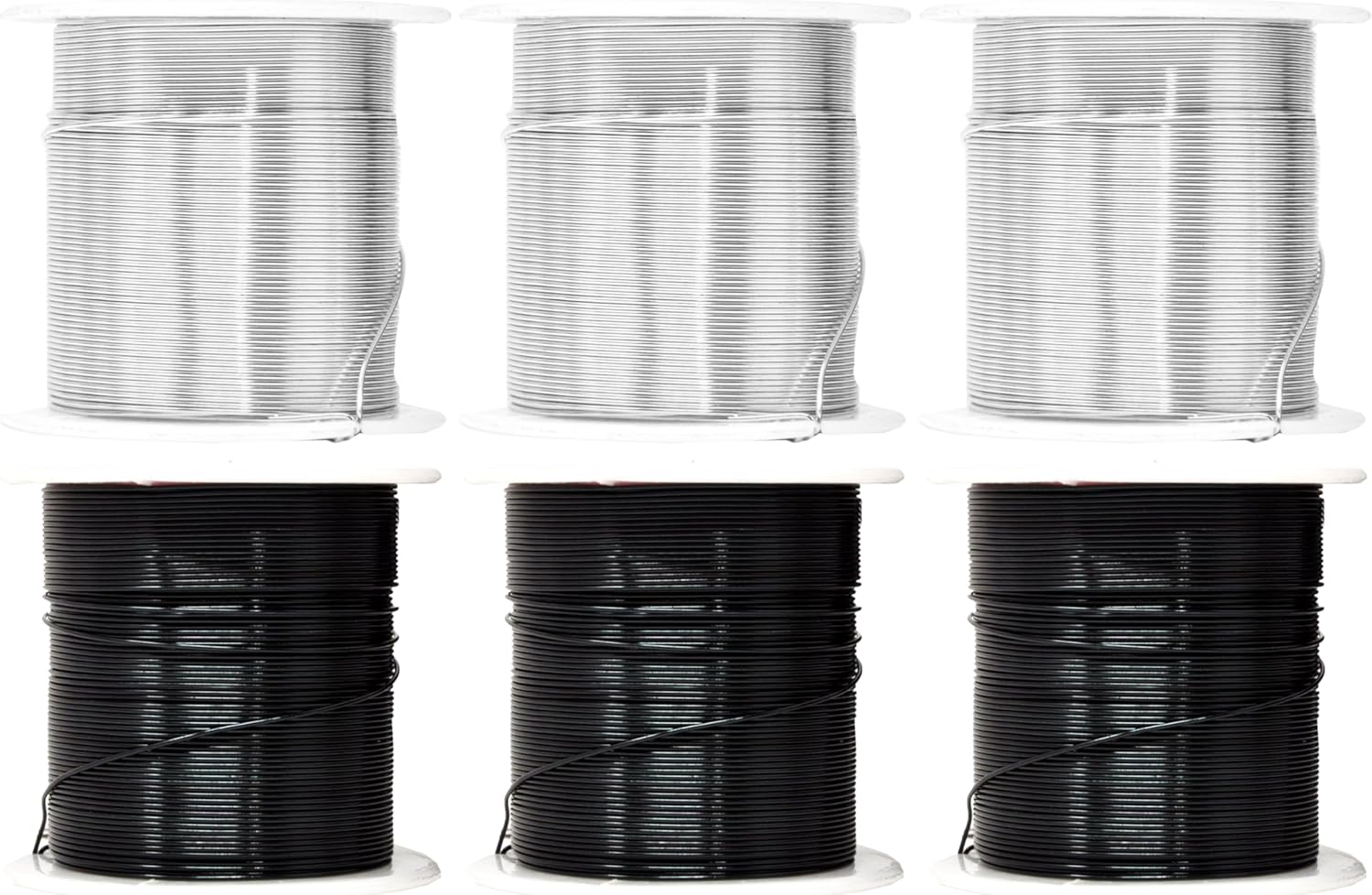 Mandala Crafts 22 Gauge Anodized Aluminum Craft Wire for Jewelry Making - 450 FT Colored Flexible Silver Black Wire - Bendable for Bonsai Armature Crafting Sculpting - Crafty Corner