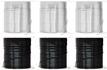 Mandala Crafts 22 Gauge Anodized Aluminum Craft Wire for Jewelry Making - 450 FT Colored Flexible Silver Black Wire - Bendable for Bonsai Armature Crafting Sculpting - Crafty Corner