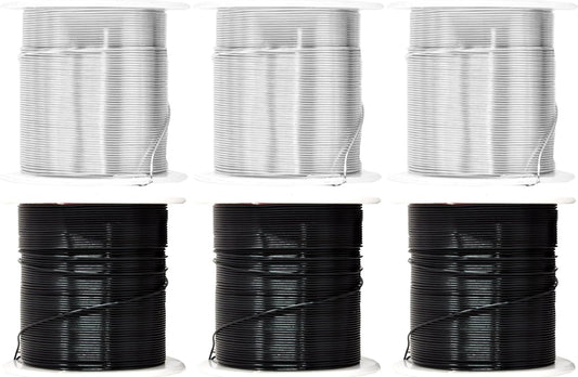 Mandala Crafts 22 Gauge Anodized Aluminum Craft Wire for Jewelry Making - 450 FT Colored Flexible Silver Black Wire - Bendable for Bonsai Armature Crafting Sculpting - Crafty Corner