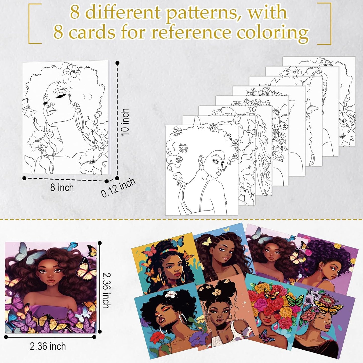 Cholemy 36 Pcs Paint and Sip Kit for Adults 8''x10'' Pre Drawn Canvas for Painting DIY Afro Acrylic Painting Kit Wood Easel Brushes Date Night Bulk for Christmas Party Gifts(Sunshine Lady) - Crafty Corner