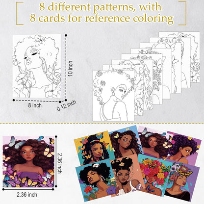 Cholemy 36 Pcs Paint and Sip Kit for Adults 8''x10'' Pre Drawn Canvas for Painting DIY Afro Acrylic Painting Kit Wood Easel Brushes Date Night Bulk for Christmas Party Gifts(Sunshine Lady) - Crafty Corner