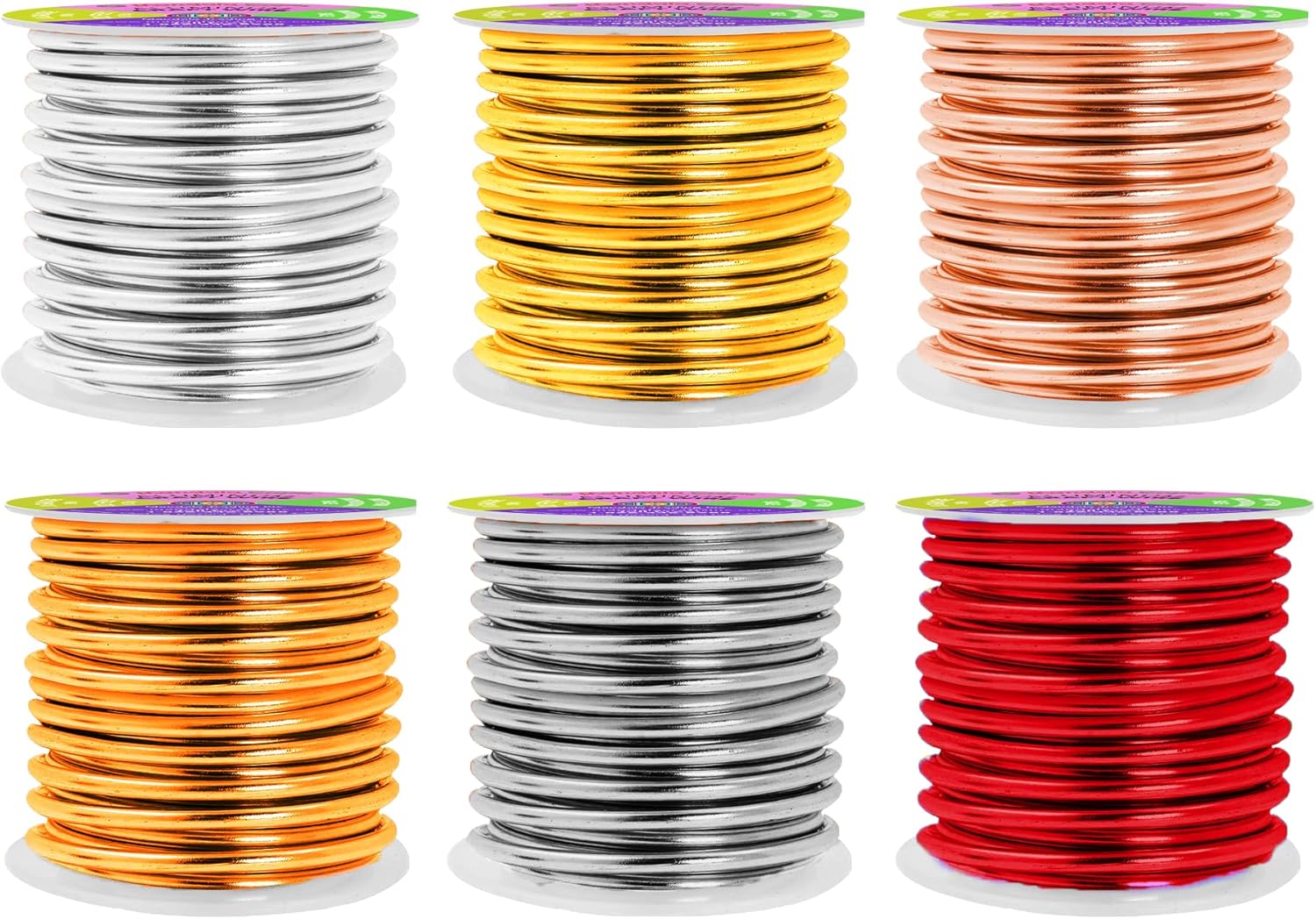 Mandala Crafts 8 Gauge Anodized Aluminum Craft Wire for Jewelry Making - 120 FT Colored Flexible Silver Copper Light Gold Gray Gold Red Wire - Bendable for Bonsai Armature Crafting Sculpting - Crafty Corner