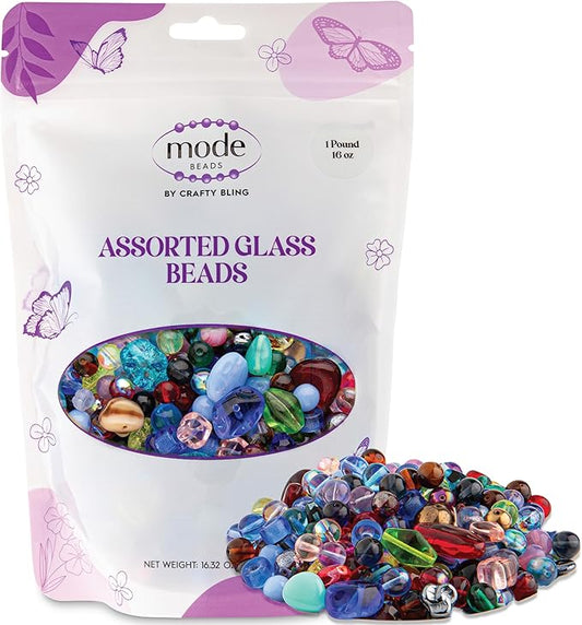 One Pound Assorted Glass Beads for Jewelry Making, DIY Lamp Work, Arts and Crafts, and Decorative Hobby Artistry, Colorful Crystal Assortment Bulk Mix, 4-18mm (Mixed Colors) (6)