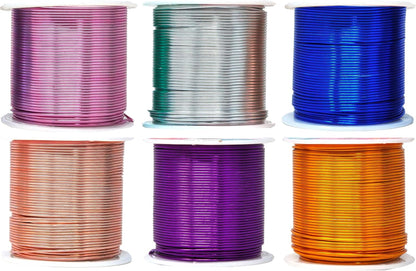 Mandala Crafts 18 Gauge Anodized Aluminum Craft Wire for Jewelry Making - 450 FT Colored Flexible Silver Copper Gold True Blue Purple Pink Wire - Bendable for Bonsai Armature Crafting Sculpting - Crafty Corner