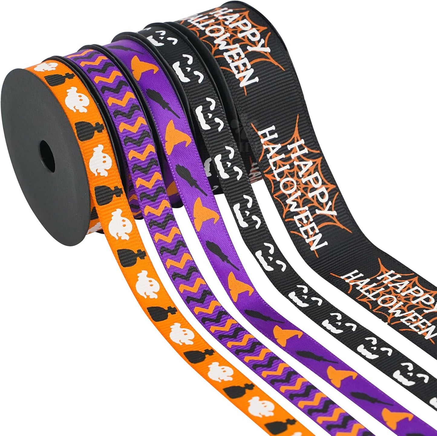 MEEDEE 3/8 inch 1 inch Halloween Ribbon Set Spooky October Ribbon Assortment 5 Rolls 10 Yards Halloween Crafts, Fall Gift Wrap, Party Decorations, Autumn Wreaths, Trim Bundle, Wreath Bow Supplies - Crafty Corner