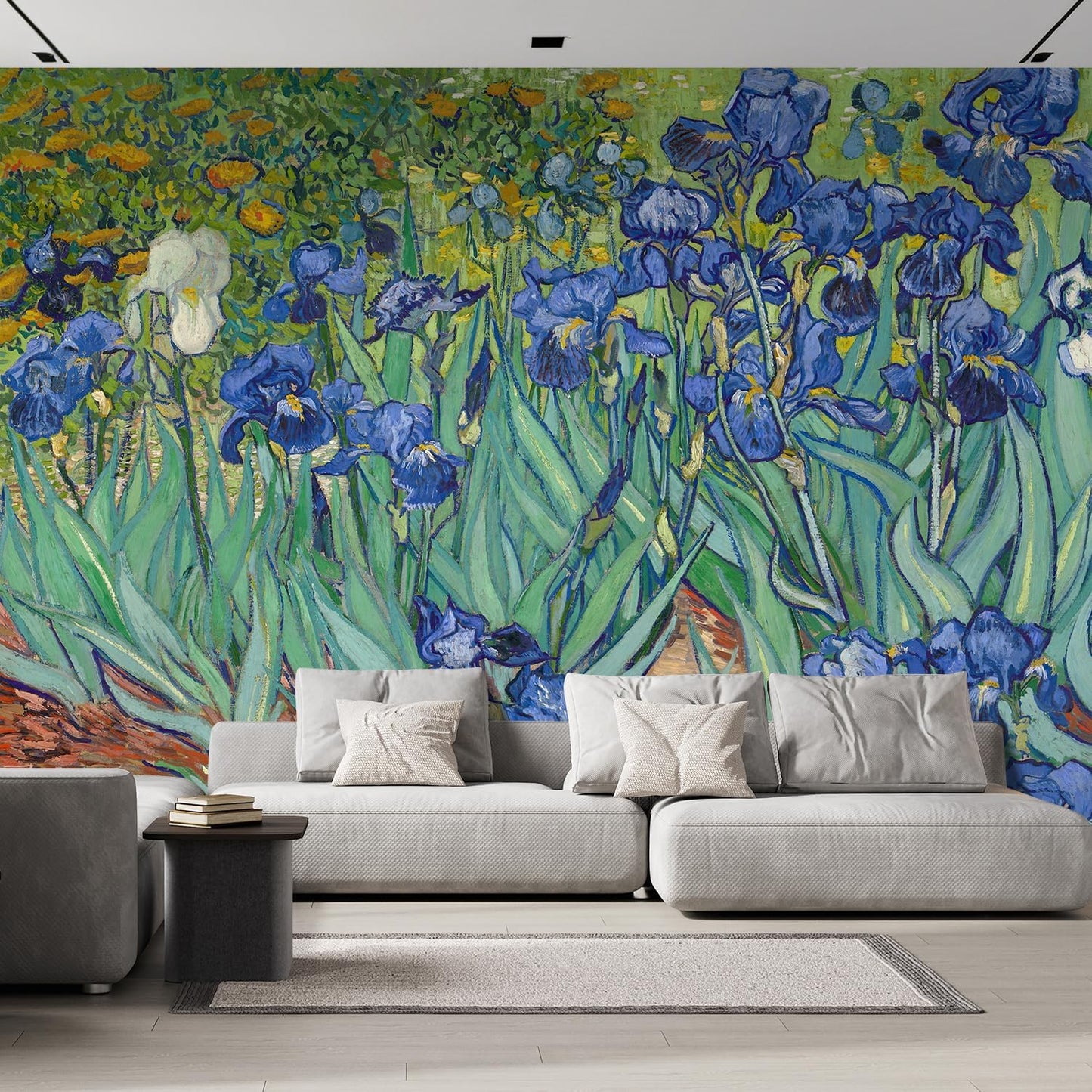 wall26 Irises by Vincent Van Gogh Dutch Impressionism 20th Century Artist Peel and Stick Large Wall Mural, Removable Wallpaper, Home Decor - 120x120 inches