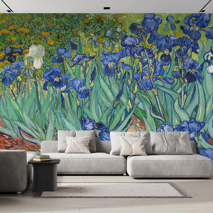 wall26 Irises by Vincent Van Gogh Dutch Impressionism 20th Century Artist Peel and Stick Large Wall Mural, Removable Wallpaper, Home Decor - 120x120 inches
