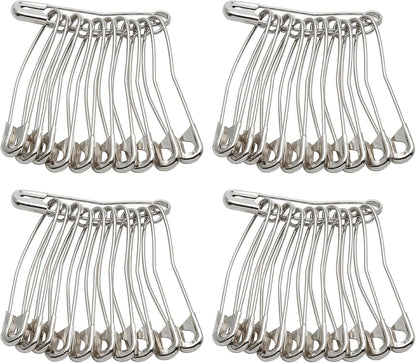 100Pcs Curved Safety Pins Size 3, 2" / 50mm Quilting Basting Pins, Bent Safety Pins for Quilting and Knitting (Sliver)