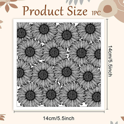 CHGCRAFT Wishing Flowers Polymer Clay Texture Sheets Silicone Texture Stamp Clay Texture Mat Modeling Pattern Pad Texture Sheets for Jewelry and Clay Earrings Tools, 5.5x5.5 inch