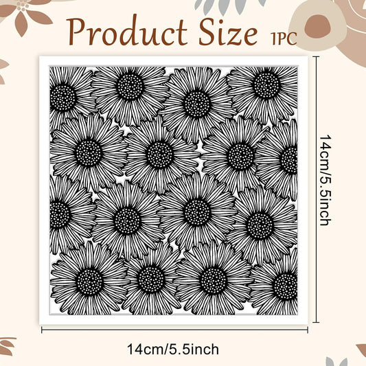 CHGCRAFT Wishing Flowers Polymer Clay Texture Sheets Silicone Texture Stamp Clay Texture Mat Modeling Pattern Pad Texture Sheets for Jewelry and Clay Earrings Tools, 5.5x5.5 inch
