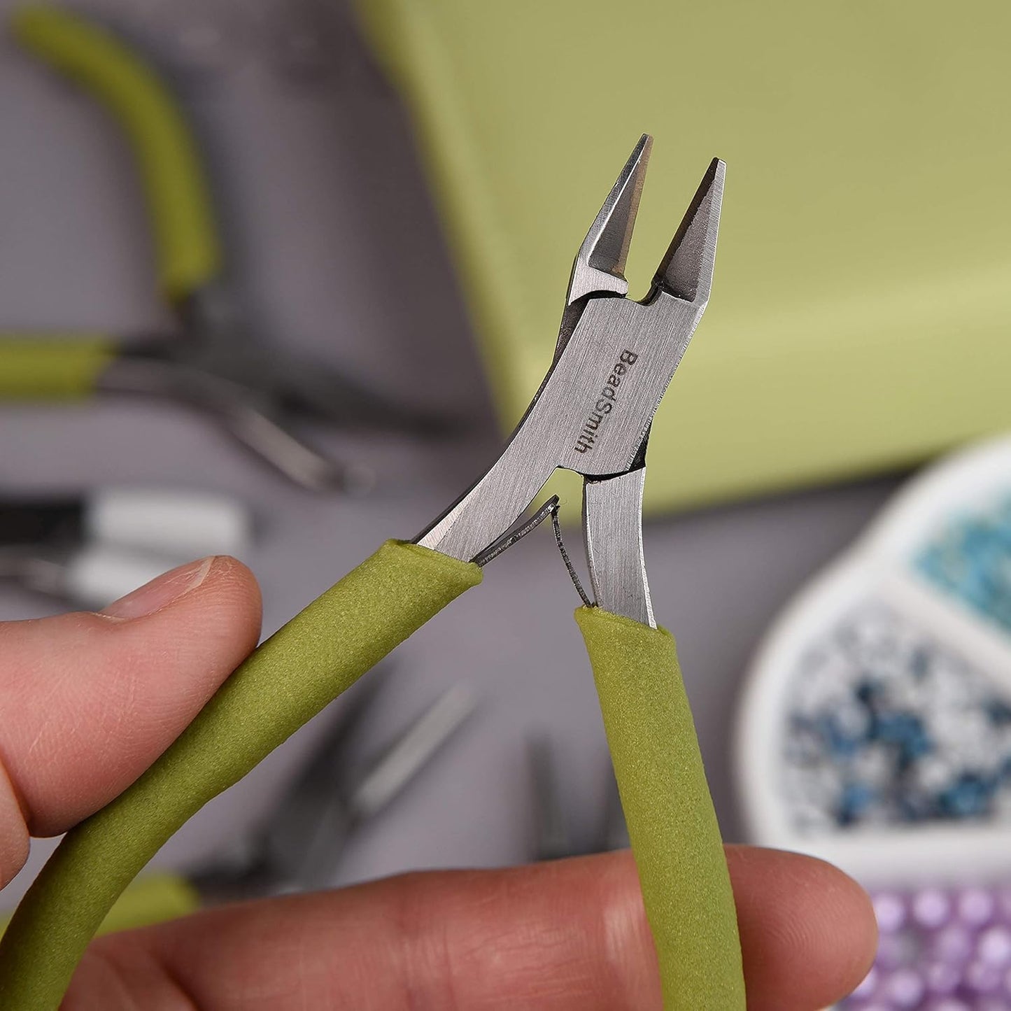 The Beadsmith Fashion Color Pliers – Set of 8 Slimline Color-Coordinated Tools – Matching Clutch in Light Olive – Jewelry Making Supply Kit to Create Necklaces, Bracelets, Earrings & More - Crafty Corner