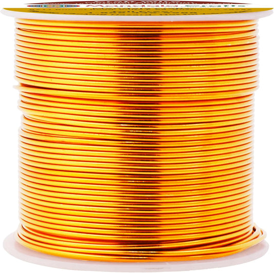 Mandala Crafts 18 Gauge Anodized Aluminum Craft Wire for Jewelry Making - 100 FT Colored Flexible Gold Tone Wire - Bendable for Bonsai Armature Crafting Sculpting - Crafty Corner