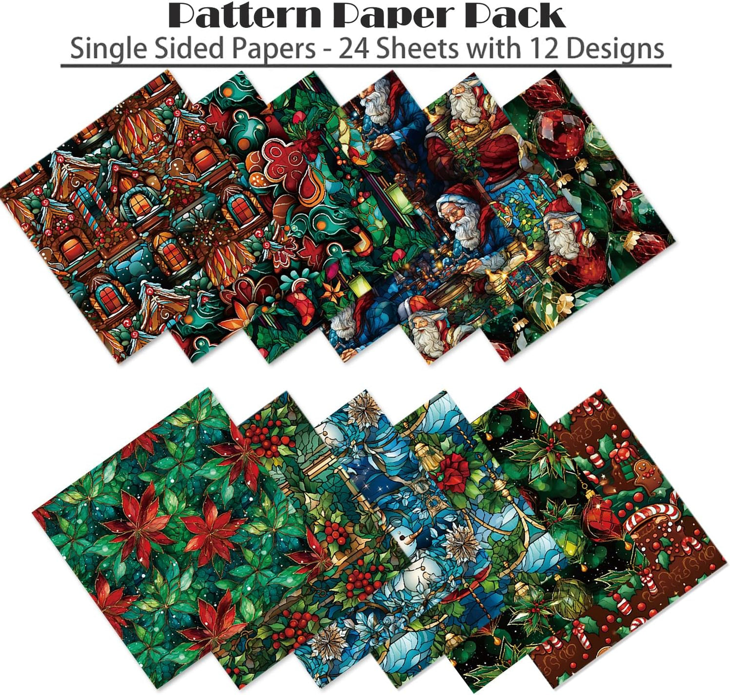 YASMEN 6"x6" Scrapbook Paper Pad - 24 Sheets of Patterned Cardstock for Card Making, Scrapbooking, Junk Journal, DIY Gift Cards - Single-Sided Decopodge Decorative Craft Paper - Crafty Corner