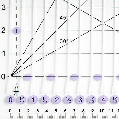 The Quilted Bear Quilting Rulers - Transparent Acrylic Non Slip Quilting, Patchwork & Sewing Ruler with Clear Black Lines & 30, 45 & 60 Degree Angles for Perfect Accuracy & Precision (Shape Ruler)