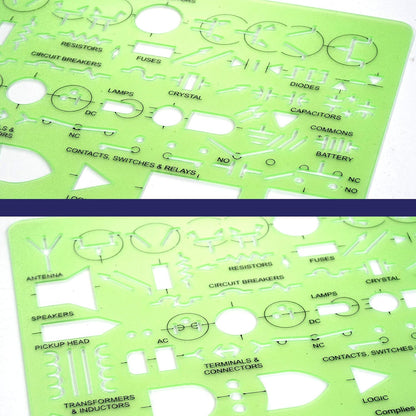 Pacific Arc Template: Electrical Graphic Symbols, 117 Openings 5" x 7"
