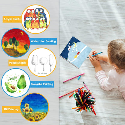 ESRICH Mini Canvases for Painting, 5x5In Canvas in Bulk 18Pack, 2/5In Profile Small Square Canvas, Blank Canvases are Great for School Projects and Kids Birthday Parties, Home Decor Project.