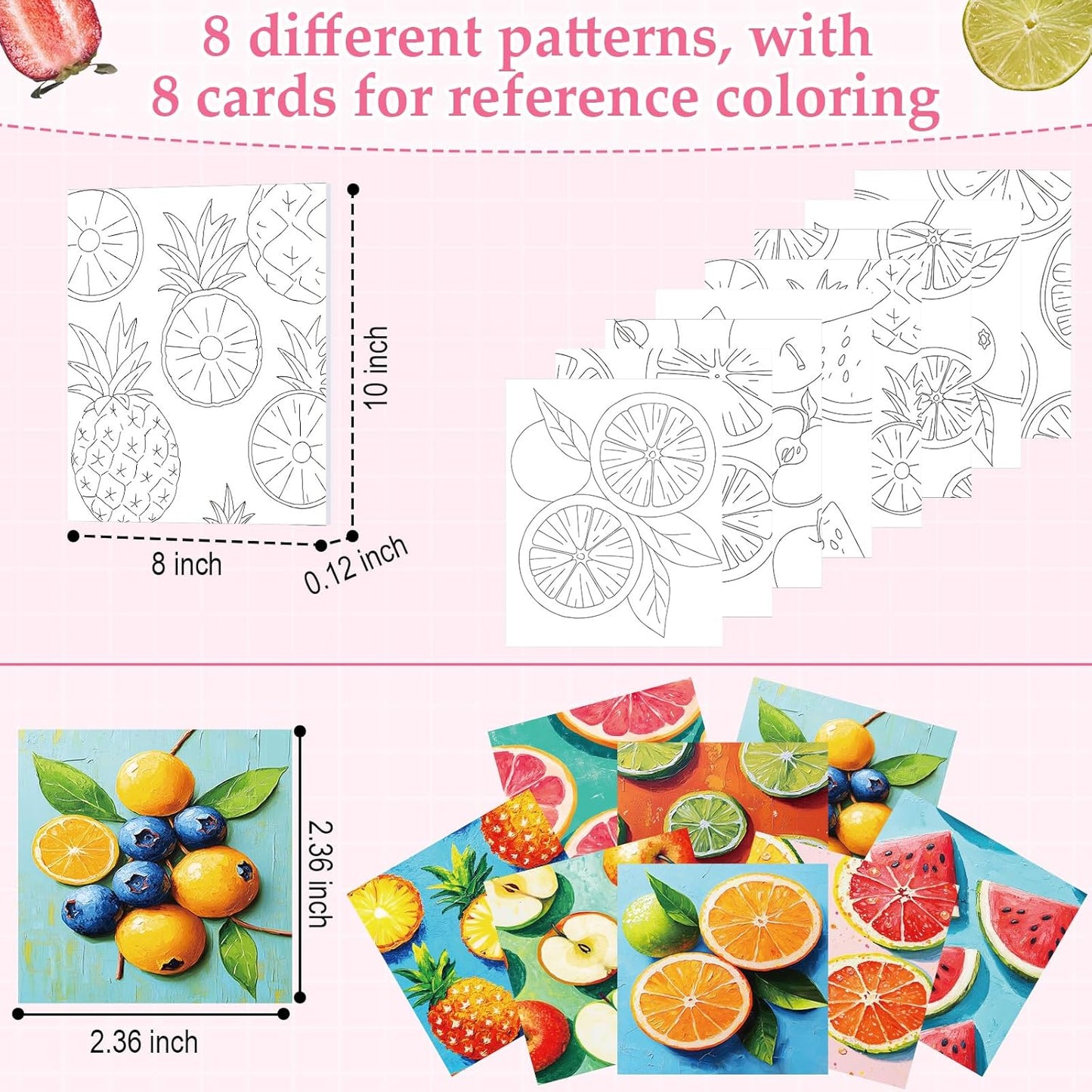 Cholemy 36 Pcs Paint and Sip Kit for Adults 8''x10'' Pre Drawn Canvas for Painting DIY Afro Acrylic Painting Kit Wood Easel Brushes Date Night Bulk for Christmas Party Gifts(Colorful Fruits) - Crafty Corner