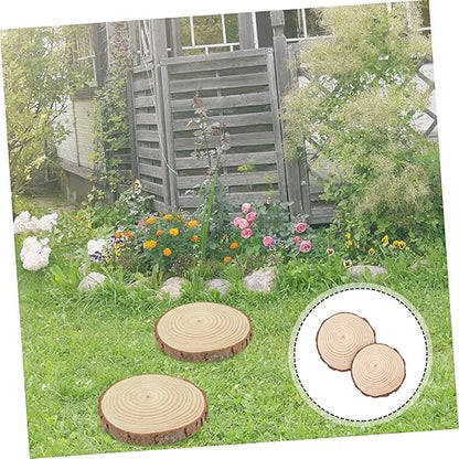 2pcs Outdoor Garden Stepping Stones Wood for Decorative Walkway Edging DIY Stepping Stone Kit