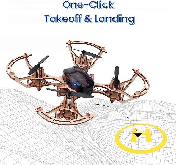 DIY Mini Wooden RC Drone Kits - Hands-On Building Set for Teens 14+, Educational Science Toy with Headless Mode & Altitude Hold, Beginner-Friendly Quadcopter