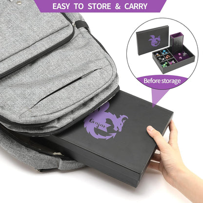 DND Dice Tray and Dice Tower with Storage, 3 in 1 Dice Rolling Tray with Lid, Portable Dice Box Storage, DND dice Holder for Dungeons and Dragons D&D RPG MTG Table Games - Purple