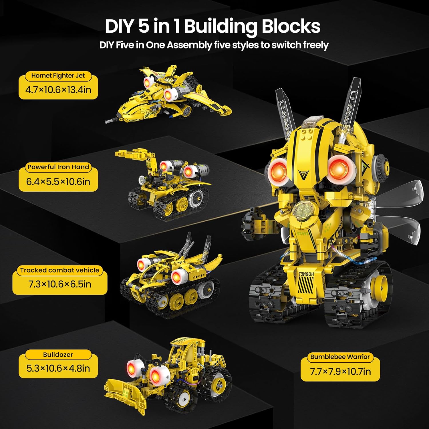 5-in-1 STEM Robot Building Kit for Kids Ages 8-16, Remote & App Controlled, Rechargeable Engineering Learning DIY Coding Toy, Educational Building Blocks Gift for Girls & Boys (673 PCS) - Crafty Corner