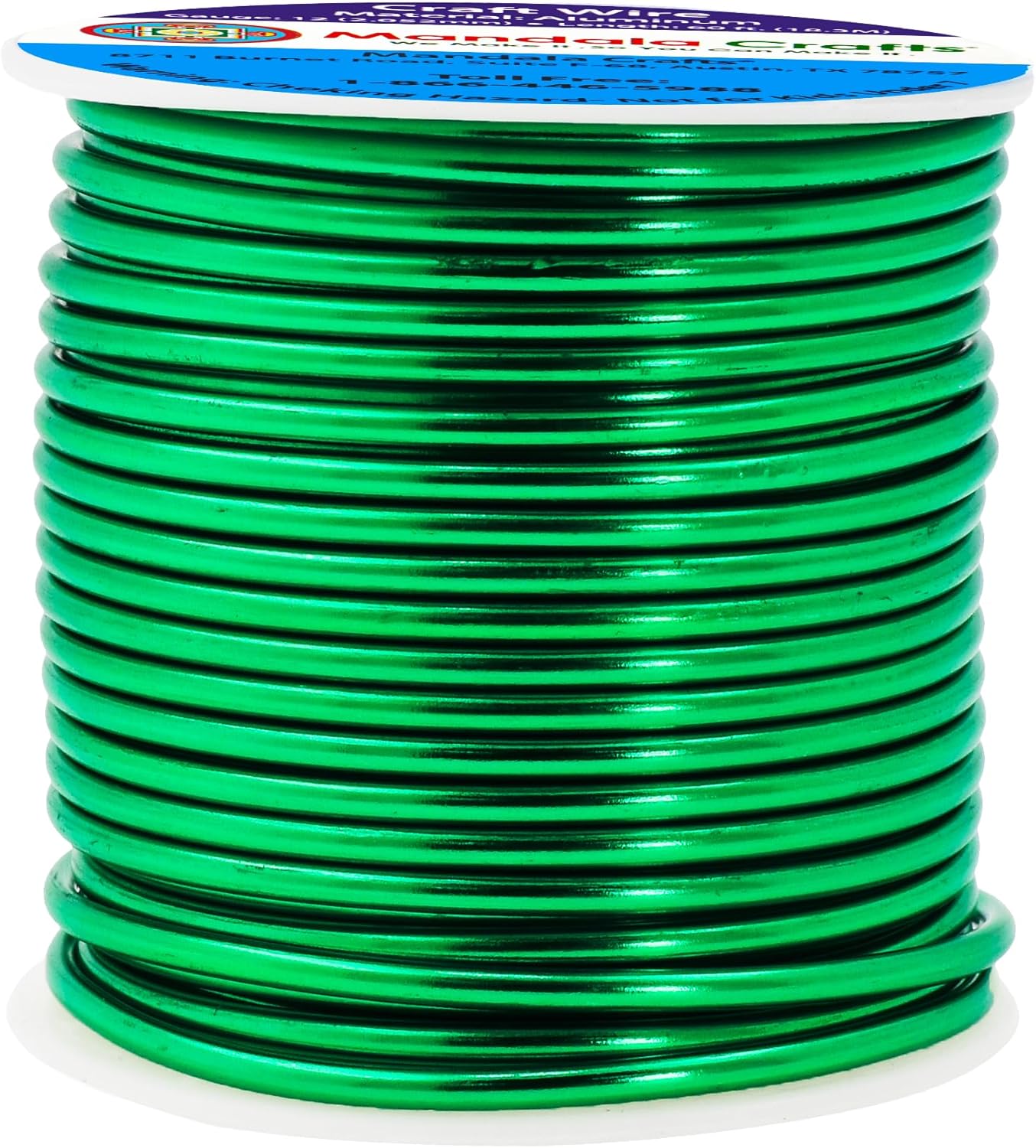 Mandala Crafts 12 Gauge Anodized Aluminum Craft Wire for Jewelry Making - 60 FT Colored Flexible Kelly Green Wire - Bendable for Bonsai Armature Crafting Sculpting - Crafty Corner