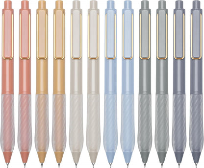 Gel Pens 0.5mm Point Pen Black Ink Smooth Writing Retractable Pen for Office,School Supplies,12-Count (Gold clip)