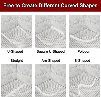 uxcell 157 Inch Flexible Quarter Round Molding Silicone Peel and Stick Trim Self Adhesive Shower Water Barrier for Corner Decor Bathroom Kitchen, Gray