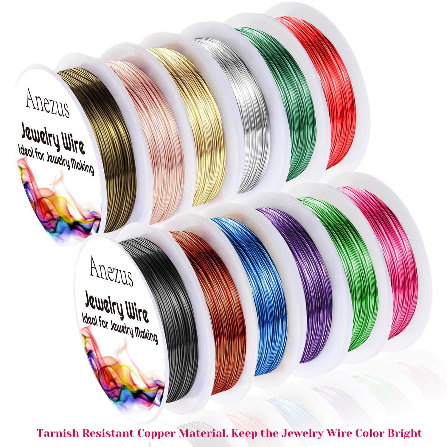 Anezus 12 Rolls Jewelry Wire Craft Wire Tarnish Resistant Beading Wire for Jewelry Making Supplies - Crafty Corner