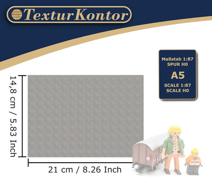 3 Sheets Self-Adhesive Decorative Film Paving Stones and Surfaces for Model Making in Scale 1:87 Scale H0 (UK: 3.5 mm Scale) (Concrete Hexagons)