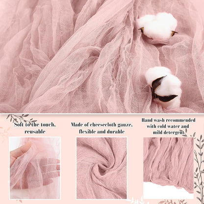 Boao Halloween Cheese Cloth 35.43 x 393.7 Inch Pink Cheesecloth Roll for Crafts Large Cotton Muslin Gauze Fabric for Halloween Outdoor & Indoor Spooky Decoration