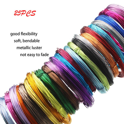 25 Rolls 820 Feet Colored Aluminum Craft Wire 0.8 mm Flexible Metal Artistic Jewelry Beading Wire, Each Roll 32.8 Feet, 25 Colors - Crafty Corner