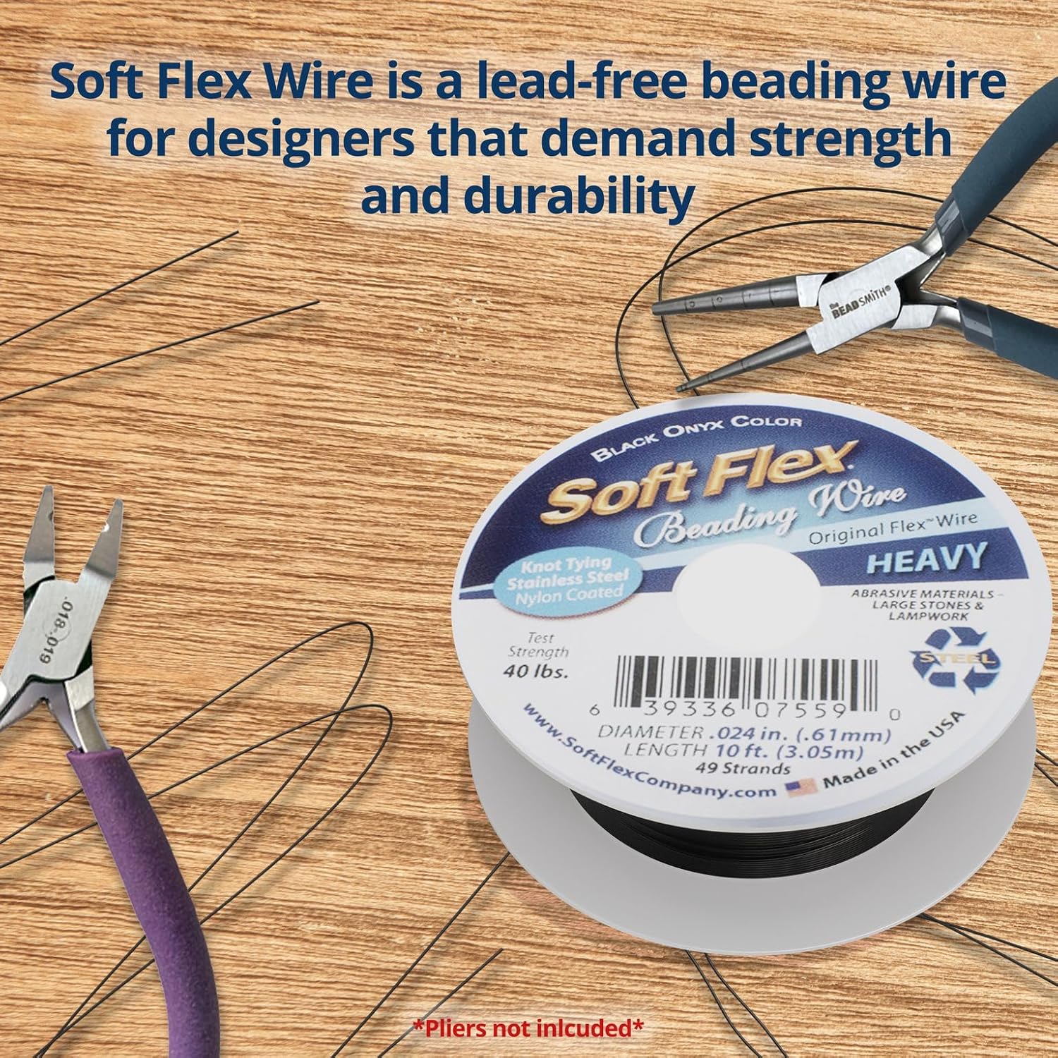 Soft Flex 49 Strand Beading Wire - Heavy 0.24 Diameter - 10 Feet Nylon Design Wire - Crafty Corner