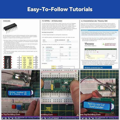 SunFounder Raspberry Pi Pico 2 W Ultimate Starter Kit with 110+Video Courses Online Tutorials, 96 Projects (16 IoT Projects), MicroPython, C++ (Compatible with Arduino IDE)