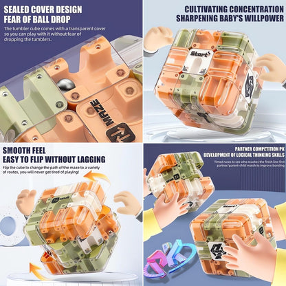 Large 3D Puzzle Maze Cube - Engaging Brain Teaser Toy, High Difficulty 3D Maze Cube & Ball, Stress Relief & Logic Development Puzzle, Spatial Awareness Brain Training Toy Educational Gift (1 PC)