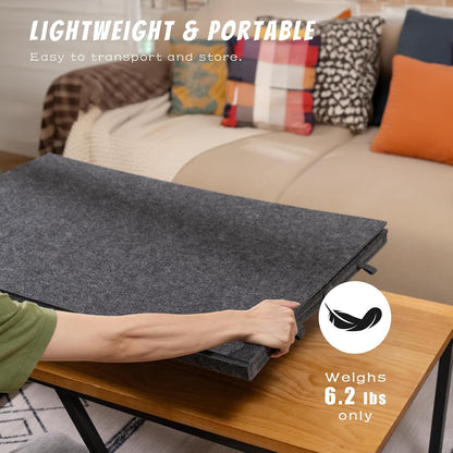Lavievert 1500 Piece Tilting Puzzle Board with 2-in-1 Designed Stand & Cover, Lightweight Felt Mat Plateau with 6 Colored Drawers, Portable Jigsaw Puzzle Table with Storage for Adults (Dark Gray)