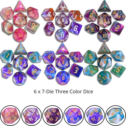 RPG Dice Sets 30 X 7-Die DND Polyhedral Dice (210pcs) with a Large Drawstring Bag for Dungeons and Dragons Tabletop Role Playing Games