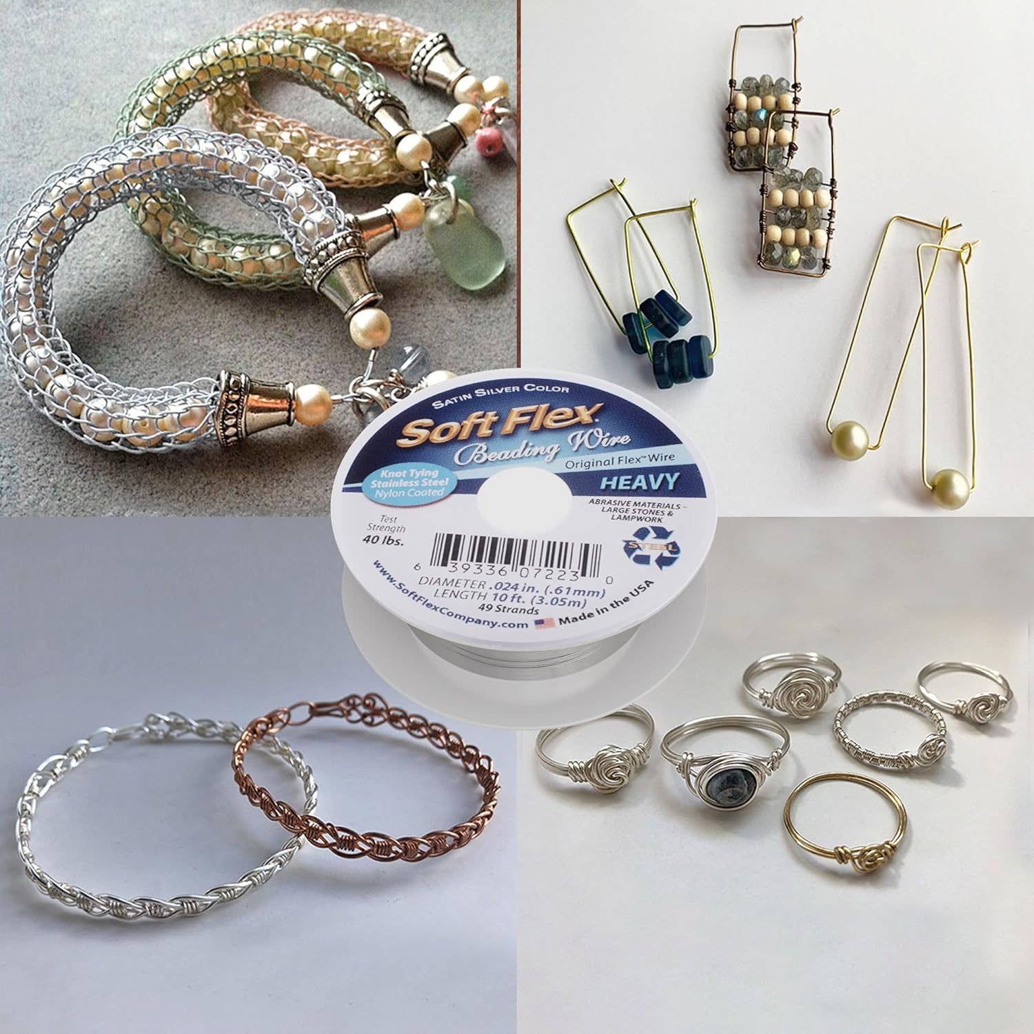 Soft Flex 49 Strand Beading Wire - Heavy 0.24 Diameter - 10 Feet Nylon Design Wire - Crafty Corner