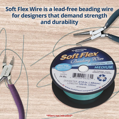 Soft Flex 49 Strand Beading Wire - Medium 0.19 Diameter - 100 Feet Nylon Design Wire - Crafty Corner