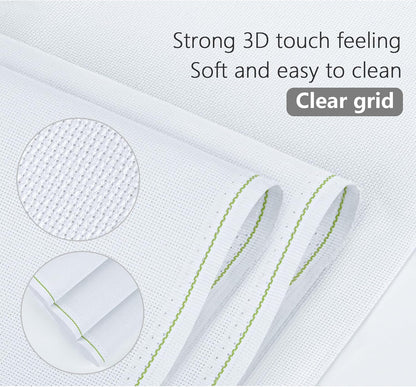 MYFAMIREA Cross Stitch Aida Fabric 11 Count, 59 by 39 Inch Large Size, Classic Reserve Cross Stitch Aida Cloth for Home DIY Embroidery Decoration