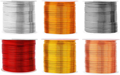 Mandala Crafts 16 Gauge Anodized Aluminum Craft Wire for Jewelry Making – 390 FT Colored Flexible Silver Copper Light Gold Gray Gold Red Wire - Bendable for Bonsai Armature Crafting Sculpting - Crafty Corner