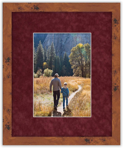 Pack of 25 Acid Free 11x14 Mats Bevel Cut for 8.5x11 Photos - Dark Red Suede Precut Matboards For Pictures, Photos, Framing - 4-ply Thickness