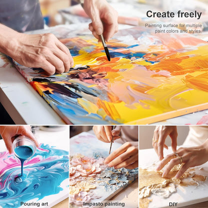 PHOENIX Stretched Canvas for Painting 6x8 Inch/7 Value Pack, 8 Oz Triple Primed 5/8 Inch Profile 100% Cotton White Blank Canvas, Small Framed Canvas for Oil Acrylic & Pouring Art