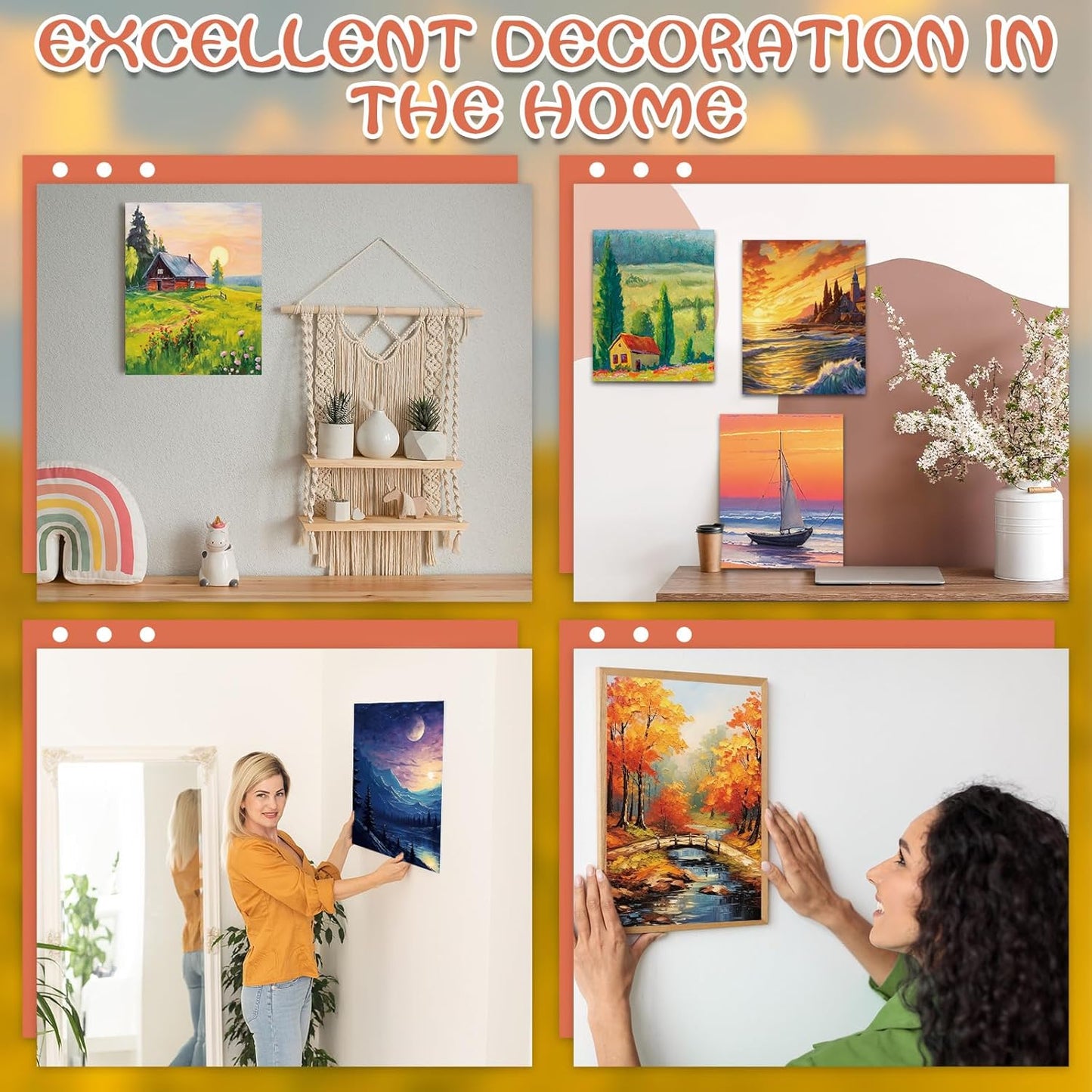 Zhanmai 12 Pack Pre Drawn Canvas for Painting Sip and Paint Kit 8" x 10" Paint Party Set Canvas Painting Pre Printed Canvases for Party Favor DIY Virtual Adult's Date Night(Natural Scenery) - Crafty Corner