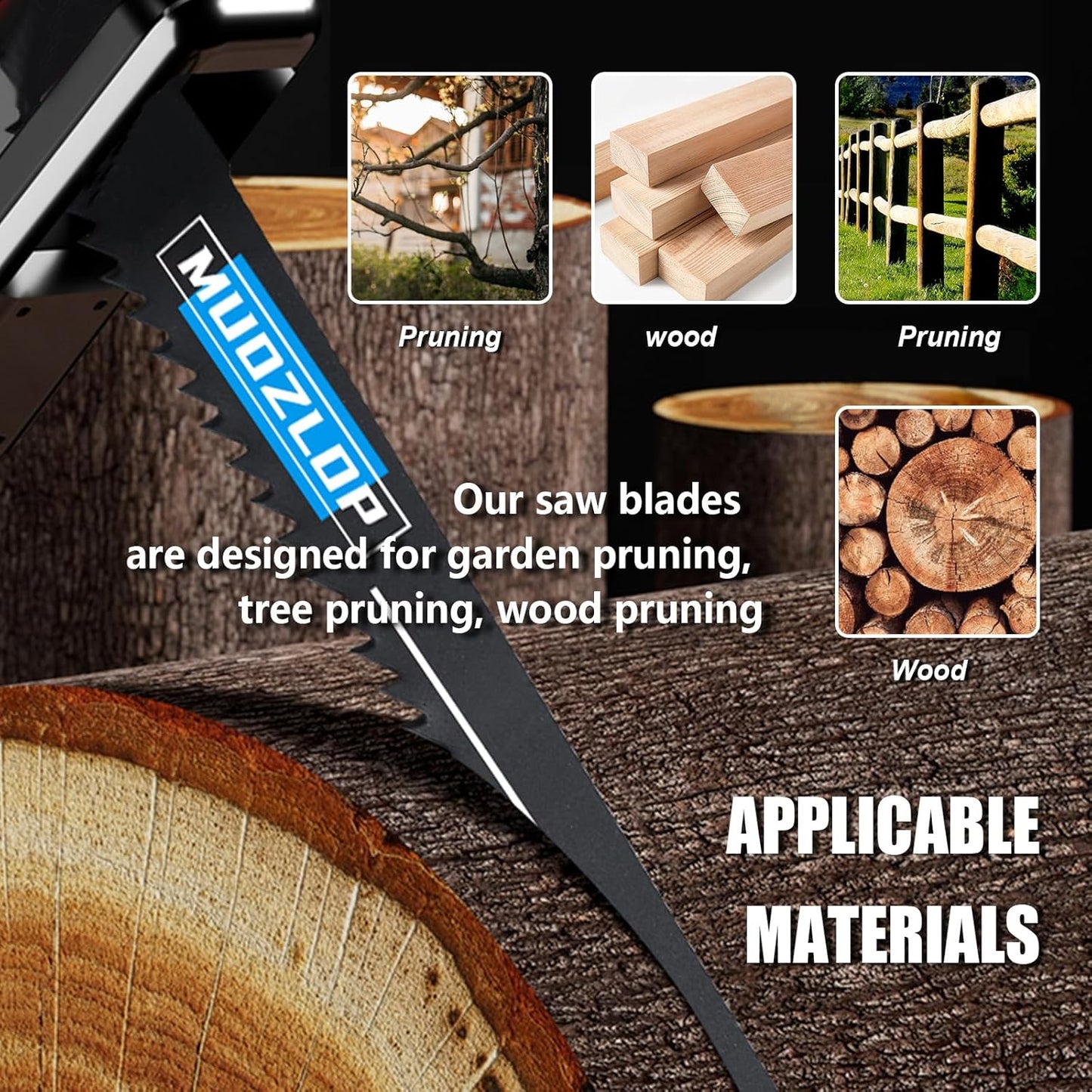 10 Pack 9 inch Reciprocating Saw Blades Set,6 TPI High Carbon Saw Blades, Woodcutting Saw Blades with Organizer Case (10, 6TPI/225mm)