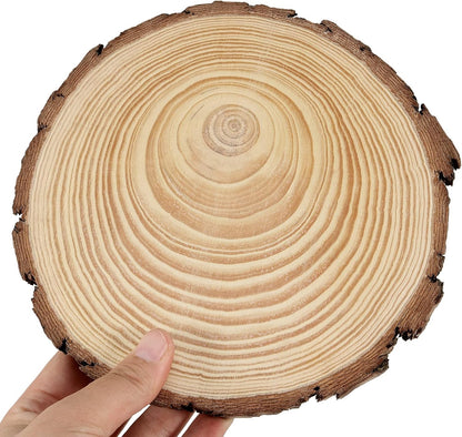 JEUIHAU 8 PCS 7-7.9 Inches Natural Unfinished Wood Slices, Round Wooden Tree Bark Discs, Wooden Circles for DIY Crafts, Christmas, Rustic Wedding Ornaments - Crafty Corner